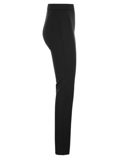 Shop Max Mara High Waist Stretch Trousers In Black