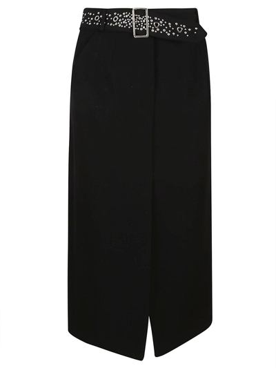 Shop Rabanne Belted Midi Skirt