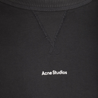 Shop Acne Studios Logo Printed Crewneck Sweatshirt In 900 Black