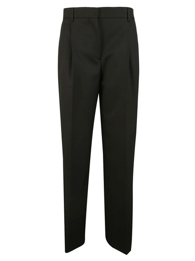 Shop Burberry High-waist Wide-leg Trousers In Black