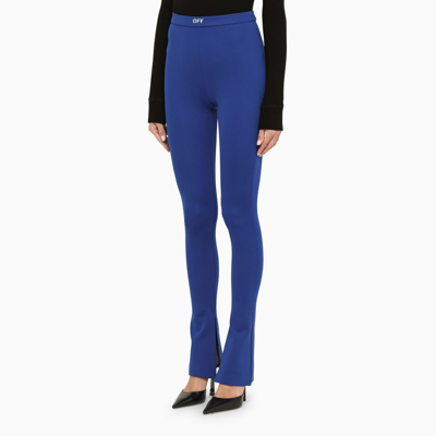 Shop Off-white Dark Blue Flared Trousers