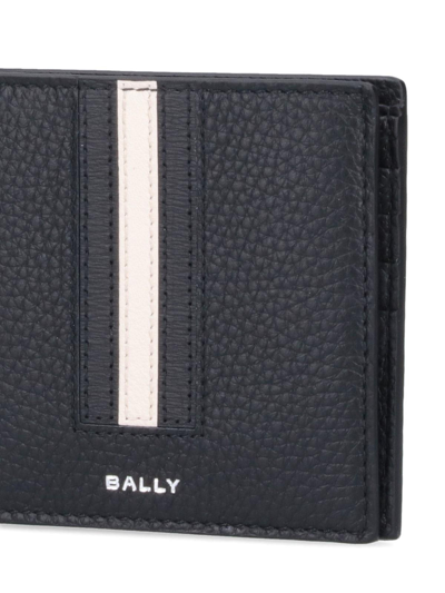 Shop Bally Bi-fold Logo Wallet In Black/palladio