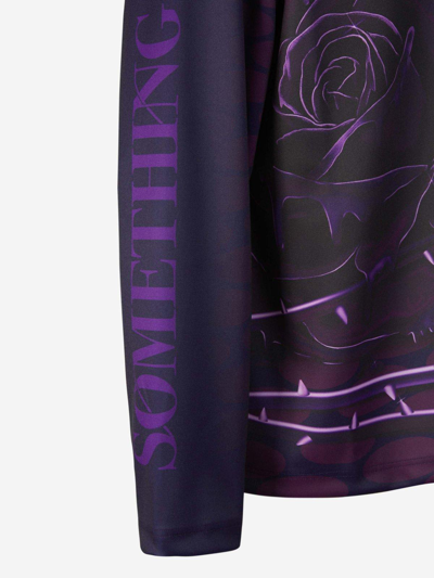 Shop Burberry Graphic Printed Long-sleeve T-shirt In Violet