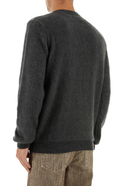 Shop Fendi Embroidered Wool Blend Sweater In Grey