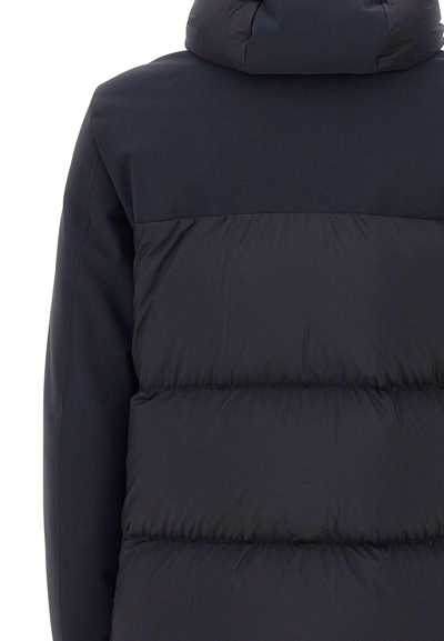 Shop Herno Drawstring Hooded Padded Coat In Blu