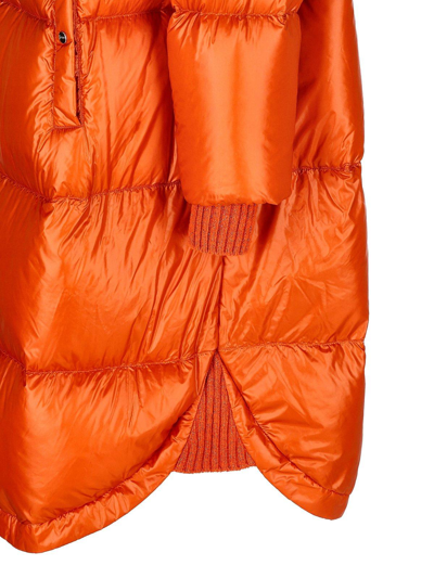 Shop Herno Quilted Hooded Drawstring Down Coat In Arancio
