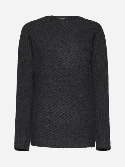 Shop Totême Twisted Wool Sweater In Grey