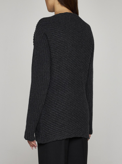 Shop Totême Twisted Wool Sweater In Grey