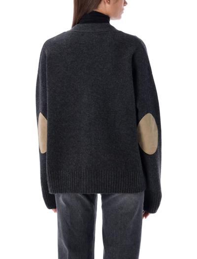 Shop Ami Alexandre Mattiussi Paris Long Sleeved Buttoned Cardigan In Grey