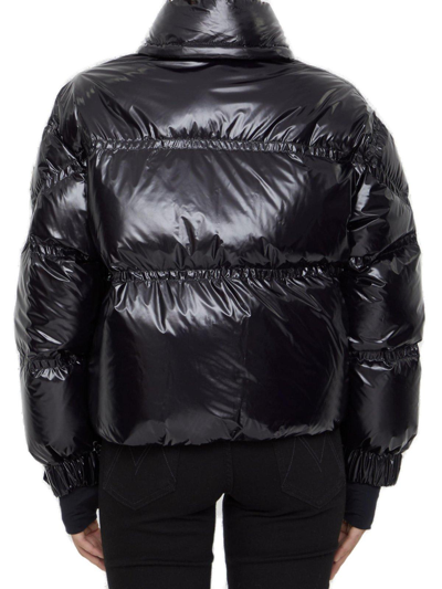 Shop Moncler Logo Patch Padded Down Jacket In Nero