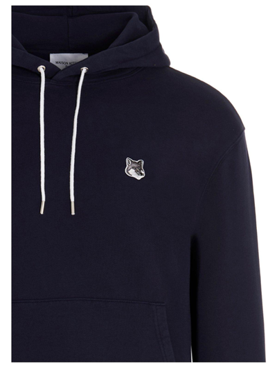 Shop Maison Kitsuné Fox Head Patch Hoodie In Navy