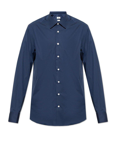 Shop Etro Buttoned Long-sleeved Shirt In Blu
