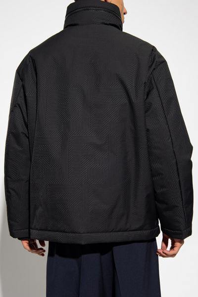 Shop Fendi Monogrammed Ski Jacket In Black