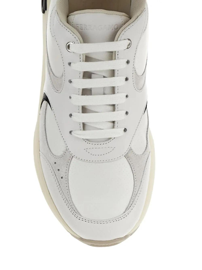 Shop Ferragamo Cosimina Low-top Sneakers In Bianco