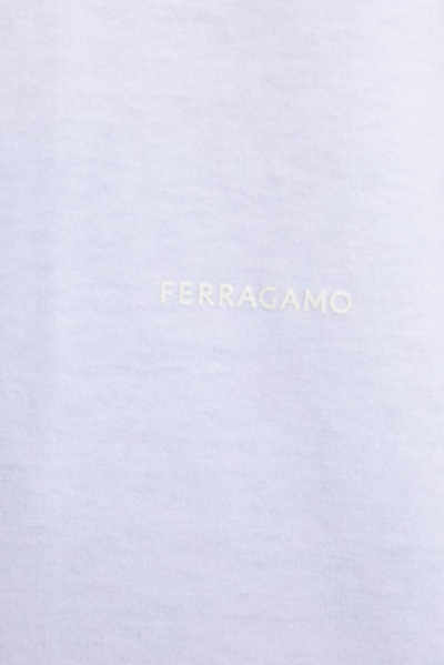 Shop Ferragamo Short-sleeved Crewneck T-shirt In Bianco