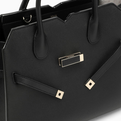 Shop Valextra Medium Black Milan Bag In Nero