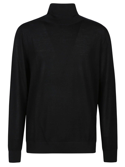 Shop Michael Kors Roll-neck Fine Knit Jumper In Black