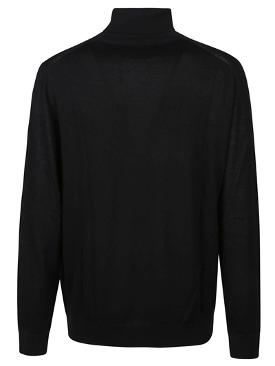Shop Michael Kors Roll-neck Fine Knit Jumper In Black