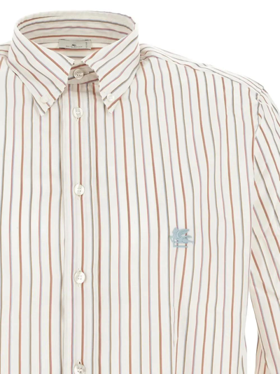 Shop Etro Stripes Shirt In Bianco/righe