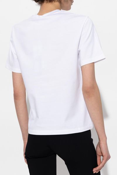 Shop Ferragamo T-shirt With Logo In Bianco