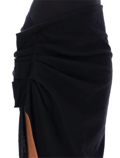 Shop Rick Owens Ruffled Detailed Maxi Skirt In Nero