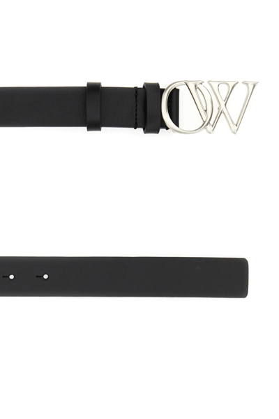 Shop Off-white Black Leather Belt In Nero
