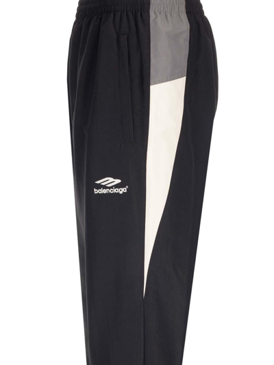 Shop Balenciaga Logo Print Panelled Track Pants In Black