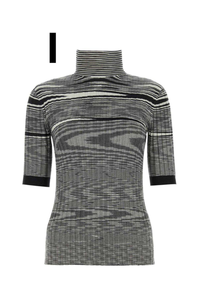 Shop Missoni Turtleneck Short-sleeve Sweater Top In Nero