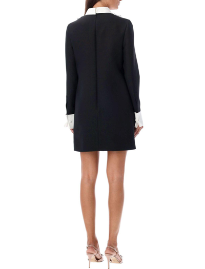 Shop Valentino Ruffled Long-sleeved Mini Dress