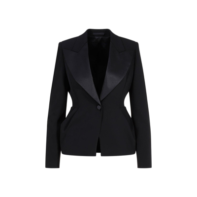 Shop Max Mara Buttoned Long-sleeved Blazer In Black