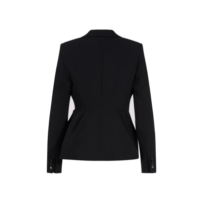 Shop Max Mara Buttoned Long-sleeved Blazer In Black