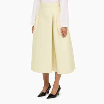 Shop Bottega Veneta Camomile Wool Midi Skirt