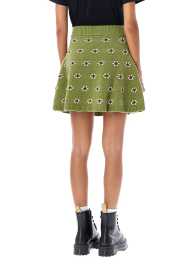 Shop Kenzo Floral-motif Knitted Skirt
