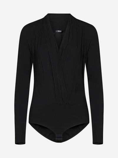 Shop Versace Viscose Bodysuit In Black