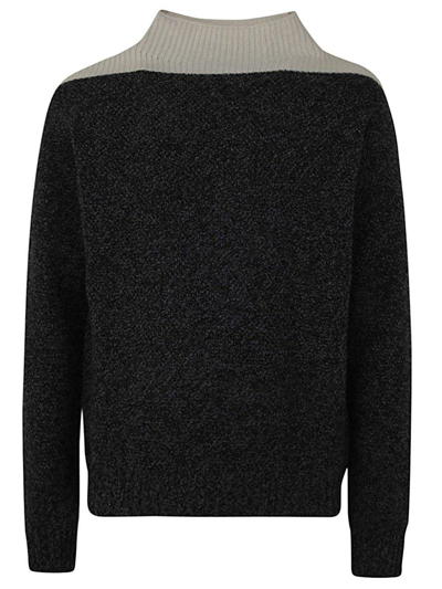 Shop Marni Panelled Turtleneck Sweater In Grigio