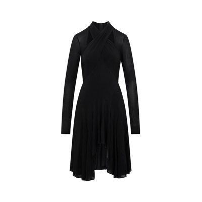 Shop Isabel Marant Payton Cut-out Long Sleeved Asymmetric Dress In Black