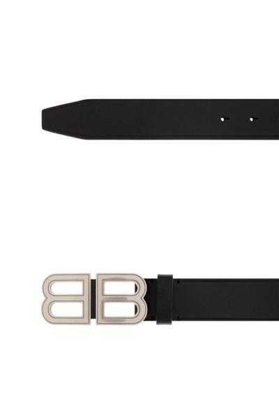 Shop Balenciaga Bb Hourglass Large Belt In Black