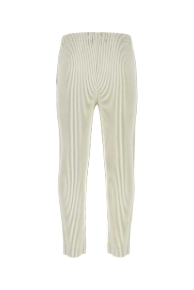 Shop Issey Miyake Ribbed Trousers In White