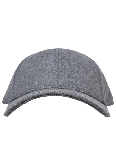 Shop Woolrich Premium Hat In Melange Grey Wool Blend  In Grey Melange