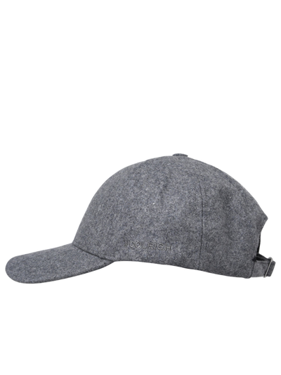 Shop Woolrich Premium Hat In Melange Grey Wool Blend  In Grey Melange