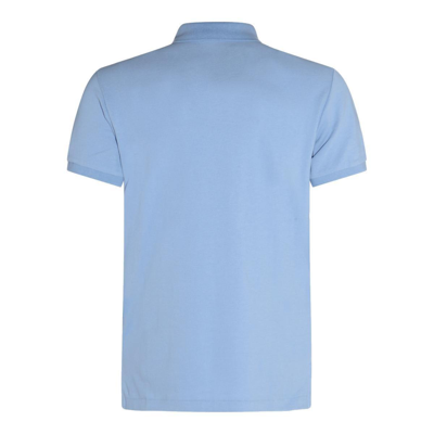 Shop Ralph Lauren Logo Embroidered Polo Shirt In Sky Blue