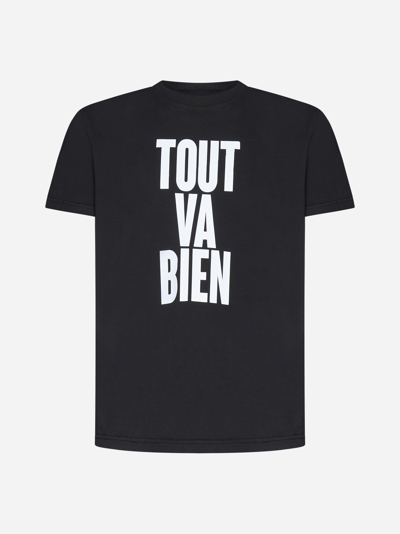 Shop Pt01 Tout Va Bien Cotton T-shirt In Black