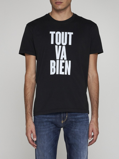 Shop Pt01 Tout Va Bien Cotton T-shirt In Black