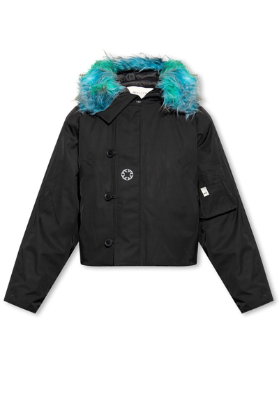 Shop Alyx 1017  9sm Fur Trimmed Jacket In Black