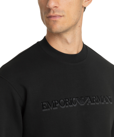 Shop Emporio Armani Cotton Sweatshirt In Nero