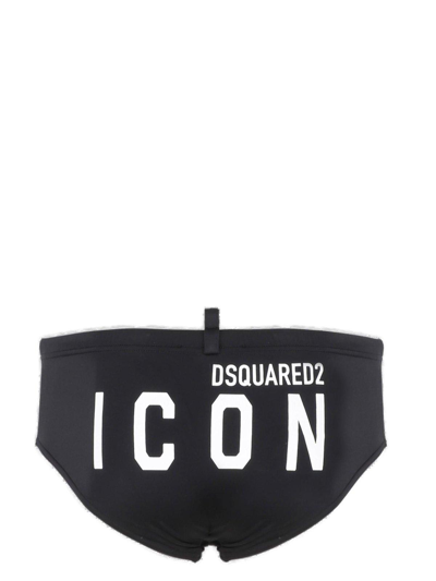 Shop Dsquared2 Icon Swimming Briefs In Black White