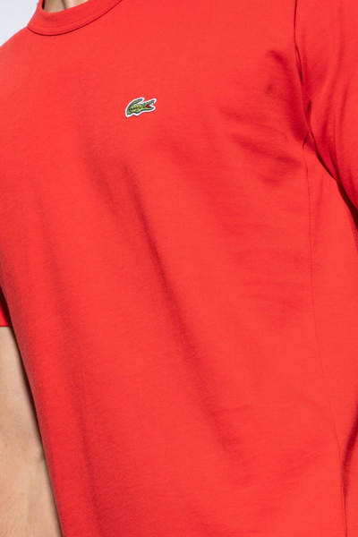 Shop Comme Des Garçons Shirt X Lacoste Asymmetric-hem Crewneck T-shirt In Red
