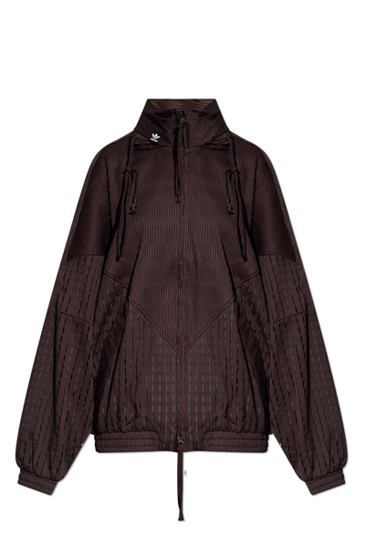 Shop Adidas Originals X Song For The Mute Zipped Hooded Jacket In Brown