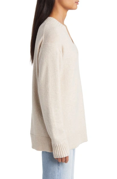 Shop Caslon Relaxed Tunic Sweater In Tan Doeskin Heather