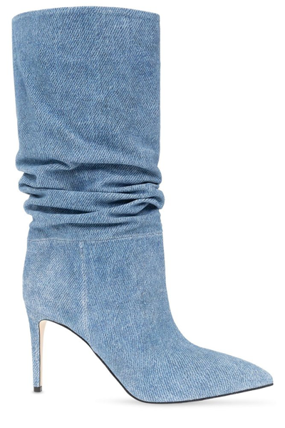 Shop Paris Texas Heeled Denim Ankle Boots In Blue